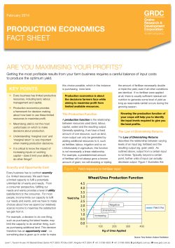 production economics fact sheet