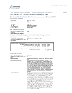 Annual Water Use Efficiency Performance Report