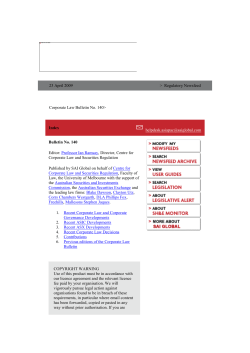 Corporate Law Bulletin 140 - April 2009
