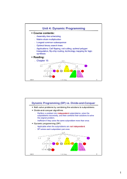 Unit 4: Dynamic Programming