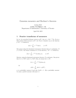 Gaussian measures and Bochner`s theorem