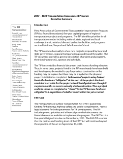 2017 – 2021 Transportation Improvement Program Executive