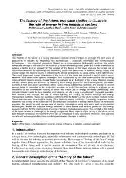 The factory of the future: two case studies to illustrate the role of