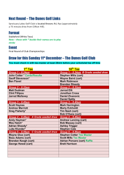 Next Round &ndash; The Dunes Golf Links Format Event Draw for this