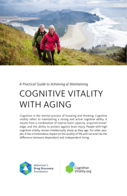 cognitive vitality with aging - Alzheimer`s Drug Discovery Foundation
