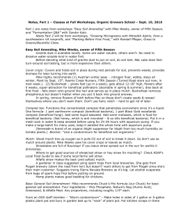 Notes from Easy Soil Amending with Mike Weeks AND Fermentation