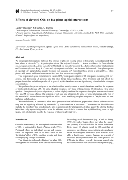 Effects of elevated CO2 on five plant-aphid interactions