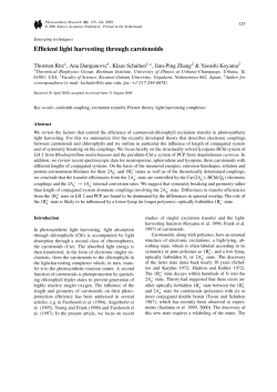 Efficient light harvesting through carotenoids