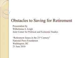 Slide 1 - Joint Center for Political and Economic Studies