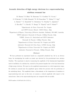 Acoustic detection of high energy electrons in a - INFN-LNF
