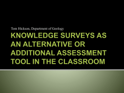 knowledge surveys as an alternative or additional assessment tool