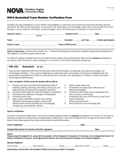 NOVA Basketball Team Member Verification Form