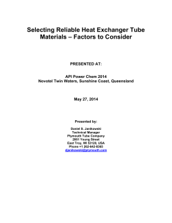 Selecting Reliable Heat Exchanger Tube Materials