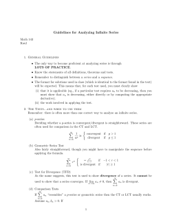 Guidelines for Analyzing Infinite Series