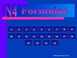 N4 Unit 1 quiz 5 Formulae