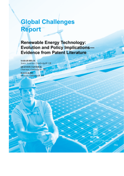 Global Challenges Report &ldquo;Renewable Energy Technology