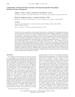 Comparisons of Measured Rate Constants with Spectroscopically