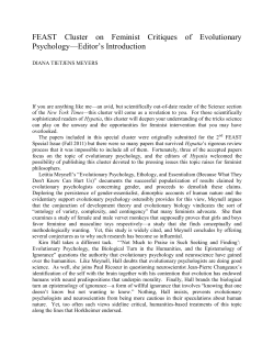 Cluster on Feminist Critiques of Evolutionary Psychology