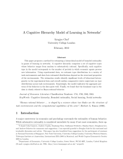 A Cognitive Hierarchy Model of Learning in Networks