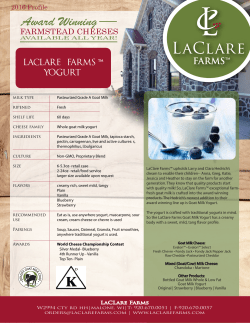 LaClare Farms Goat Milk Yogurt Information Sheet PDF