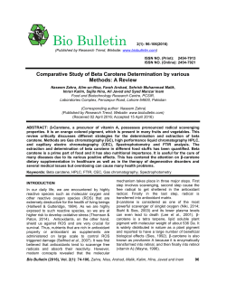 Comparative Study of Beta Carotene Determination by