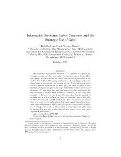 Information Structure, Labor Contracts and the Strategic Use of Debt!