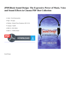 Book Sound Design: The Expressive Power of