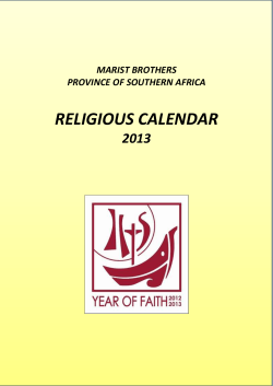 MARIST RELIGIOUS CALENDAR, 2009