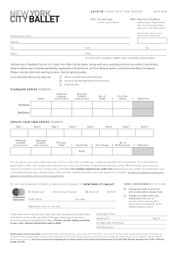 Indicate your Standard Series or Create Your Own Series dates