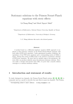 Stationary solutions to the Poisson-Nernst