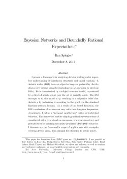 Bayesian Networks and Boundedly Rational Expectations&lowast;