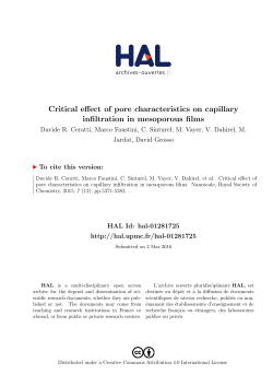 Critical effect of pore characteristics on capillary - univ-orleans
