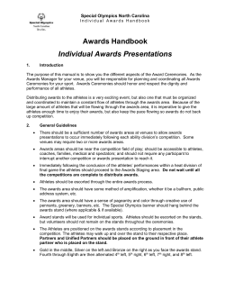 Awards Handbook - Special Olympics North Carolina