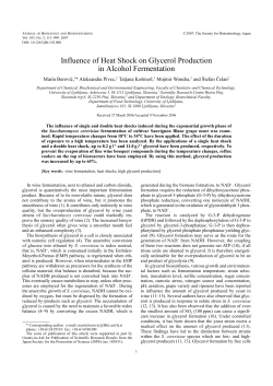 Influence of Heat Shock on Glycerol Production in Alcohol