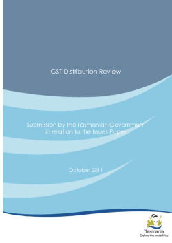 Tasmanian Government Submission to the GST Distribution Review