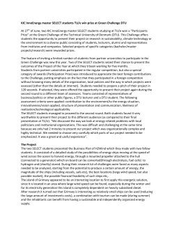 KIC InnoEnergy master SELECT students TU/e win prize at Green