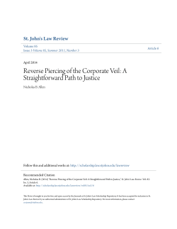 Reverse Piercing of the Corporate Veil: A Straightforward Path to