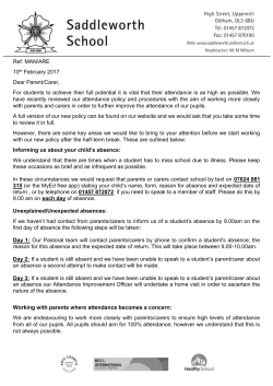 Attendance - Saddleworth School