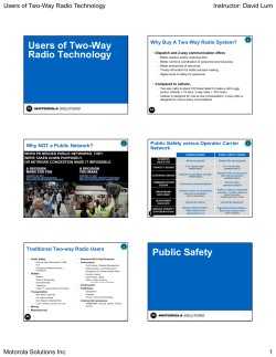 Users of Two-Way Radio Technology Public Safety