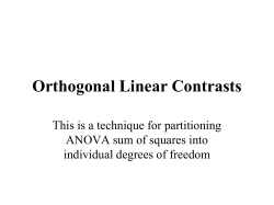 Orthogonal Linear Contrasts