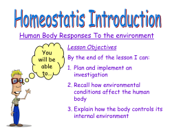 Homeostatsis introduction - science