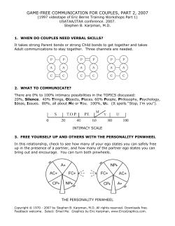 game-free communication for couples, part 2, 2007