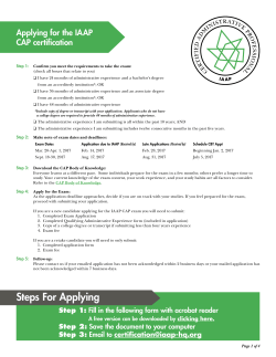 Steps For Applying