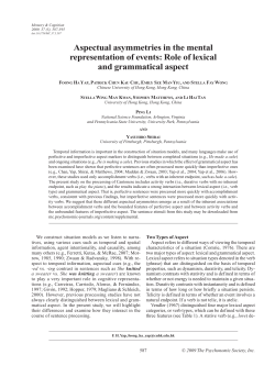 Aspectual asymmetries in the mental representation of