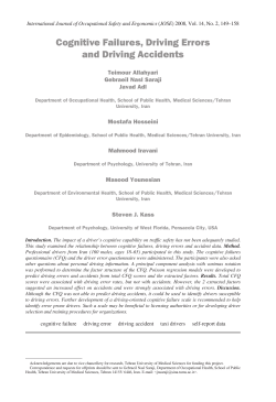 Cognitive Failures, Driving Errors and Driving Accidents