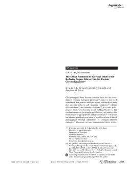 The Direct Formation of Glycosyl Thiols from Reducing Sugars