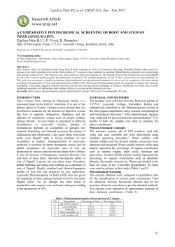 a comparative phytochemical screening of root and stem of piper
