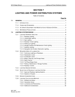 section 7 lighting and power distribution systems