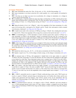 6.1 Linear Momentum 6.2 Impulse