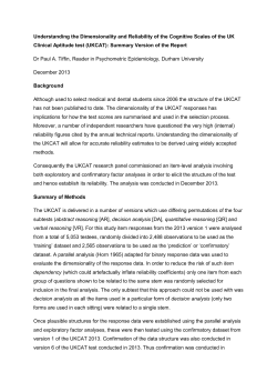 Understanding the Dimensionality and Reliability of the Cognitive
